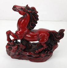 Load image into Gallery viewer, A Pair of Chinese Feng Shui Wealth Successful Lucky Red Running Horse Statues Home/Office Decor Sculpture Craft Living Room TV Cabinet Fortune Ornament Housewarming Gift
