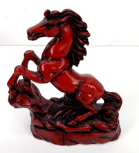 Load image into Gallery viewer, A Pair of Chinese Feng Shui Wealth Successful Lucky Red Running Horse Statues Home/Office Decor Sculpture Craft Living Room TV Cabinet Fortune Ornament Housewarming Gift