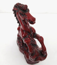 Load image into Gallery viewer, A Pair of Chinese Feng Shui Wealth Successful Lucky Red Running Horse Statues Home/Office Decor Sculpture Craft Living Room TV Cabinet Fortune Ornament Housewarming Gift