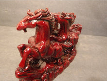 Load image into Gallery viewer, 8"L Chinese Feng Shui Wealth Successful Lucky Red 3 Running Horse Statue Home/Office Decor Sculpture Craft Living Room TV Cabinet Fortune Ornament Housewarming Gift