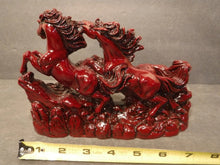 Load image into Gallery viewer, 8"L Chinese Feng Shui Wealth Successful Lucky Red 3 Running Horse Statue Home/Office Decor Sculpture Craft Living Room TV Cabinet Fortune Ornament Housewarming Gift