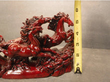 Load image into Gallery viewer, 8"L Chinese Feng Shui Wealth Successful Lucky Red 3 Running Horse Statue Home/Office Decor Sculpture Craft Living Room TV Cabinet Fortune Ornament Housewarming Gift