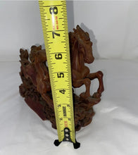 Load image into Gallery viewer, 9"L Chinese Feng Shui Wealth Successful Lucky Red 2 Running Horse Statue Home/Office Decor Sculpture Craft Living Room TV Cabinet Fortune Ornament Housewarming Gift