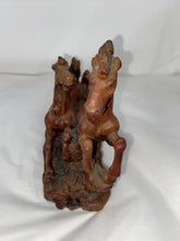 Load image into Gallery viewer, 9"L Chinese Feng Shui Wealth Successful Lucky Red 2 Running Horse Statue Home/Office Decor Sculpture Craft Living Room TV Cabinet Fortune Ornament Housewarming Gift