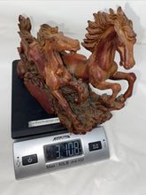 Load image into Gallery viewer, 9"L Chinese Feng Shui Wealth Successful Lucky Red 2 Running Horse Statue Home/Office Decor Sculpture Craft Living Room TV Cabinet Fortune Ornament Housewarming Gift