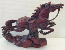 Load image into Gallery viewer, 9"L Chinese Feng Shui Wealth Successful Lucky Red Running Horse Statue Home/Office Decor Sculpture Craft Living Room TV Cabinet Fortune Ornament Housewarming Gift
