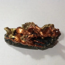 Load image into Gallery viewer, 8"L Chinese Feng Shui Wealth Successful Lucky Red-Gold 3 Running Horse Statue Home/Office Decor Sculpture Craft Living Room TV Cabinet Fortune Ornament Housewarming Gift