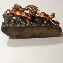 Load image into Gallery viewer, 8"L Chinese Feng Shui Wealth Successful Lucky Red-Gold 3 Running Horse Statue Home/Office Decor Sculpture Craft Living Room TV Cabinet Fortune Ornament Housewarming Gift