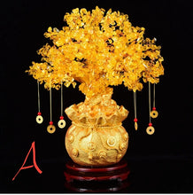 Load image into Gallery viewer, Chinese Feng Shui Lucky Wealth Gold Money Tree Statue Home/Office Decor Sculpture Craft Living Room TV Cabinet Fortune Ornament Housewarming Gift