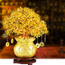 Load image into Gallery viewer, Chinese Feng Shui Lucky Wealth Gold Money Tree Statue Home/Office Decor Sculpture Craft Living Room TV Cabinet Fortune Ornament Housewarming Gift