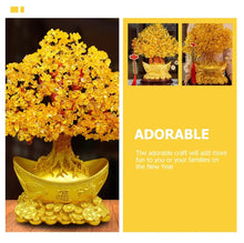 Load image into Gallery viewer, Chinese Feng Shui Lucky Wealth Gold Money Tree Statue Home/Office Decor Sculpture Craft Living Room TV Cabinet Fortune Ornament Housewarming Gift
