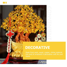 Load image into Gallery viewer, Chinese Feng Shui Lucky Wealth Gold Money Tree Statue Home/Office Decor Sculpture Craft Living Room TV Cabinet Fortune Ornament Housewarming Gift