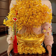 Load image into Gallery viewer, Chinese Feng Shui Lucky Wealth Gold Money Tree Statue Home/Office Decor Sculpture Craft Living Room TV Cabinet Fortune Ornament Housewarming Gift