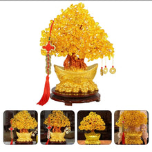 Load image into Gallery viewer, Chinese Feng Shui Lucky Wealth Gold Money Tree Statue Home/Office Decor Sculpture Craft Living Room TV Cabinet Fortune Ornament Housewarming Gift