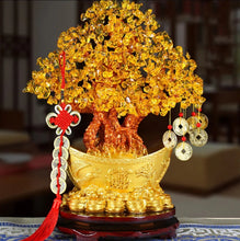 Load image into Gallery viewer, Chinese Feng Shui Lucky Wealth Gold Money Tree Statue Home/Office Decor Sculpture Craft Living Room TV Cabinet Fortune Ornament Housewarming Gift
