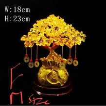 Load image into Gallery viewer, Chinese Feng Shui Lucky Wealth Gold Money Tree Statue Home/Office Decor Sculpture Craft Living Room TV Cabinet Fortune Ornament Housewarming Gift