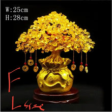 Load image into Gallery viewer, Chinese Feng Shui Lucky Wealth Gold Money Tree Statue Home/Office Decor Sculpture Craft Living Room TV Cabinet Fortune Ornament Housewarming Gift