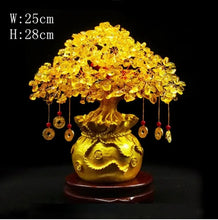 Load image into Gallery viewer, Chinese Feng Shui Lucky Wealth Gold Money Tree Statue Home/Office Decor Sculpture Craft Living Room TV Cabinet Fortune Ornament Housewarming Gift