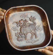 Load image into Gallery viewer, 6.1" H -Chinese Antique Feng Shui Wealth Natural Jade Handcrafted Lucky Kylin/Dragon/Lion Statue Home/Office Decor Sculpture Craft Living Room TV Cabinet Fortune Ornament Housewarming Gift