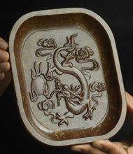 Load image into Gallery viewer, 6.5" H -Chinese Antique Feng Shui Wealth Natural Jade Handcrafted Lucky Dragon Statue Home/Office Decor Sculpture Craft Living Room TV Cabinet Fortune Ornament Housewarming Gift