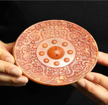 Load image into Gallery viewer, 4.7" H -Chinese Antique Feng Shui Wealth Natural Jade Handcrafted Lucky Dragon Dise Plate Statue Home/Office Decor Sculpture Craft Living Room TV Cabinet Fortune Ornament Housewarming Gift