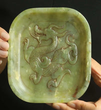 Load image into Gallery viewer, 5.4" L -Chinese Antique Feng Shui Wealth Natural Jade Handcrafted Wealth Blessing Lucky Dragon Statue Home/Office Decor Sculpture Craft Living Room TV Cabinet Fortune Ornament Housewarming Gift