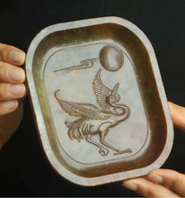 Load image into Gallery viewer, 5.1" H -Chinese Antique Feng Shui Wealth Natural Jade Handcrafted Wealth Blessing Moon Crane Plate Statue Home/Office Decor Sculpture Craft Living Room TV Cabinet Fortune Ornament Housewarming Gift