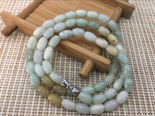 Load image into Gallery viewer, JadeLike 20in/508mm Certified Natural 3 Color Jadeite Emerald A Jade Handcarved Beads Bracelet-Necklace #06 with Gift Box