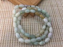 Load image into Gallery viewer, JadeLike 20in/508mm Certified Natural 3 Color Jadeite Emerald A Jade Handcarved Beads Bracelet-Necklace #06 with Gift Box