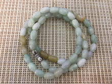 Load image into Gallery viewer, JadeLike 20in/508mm Certified Natural 3 Color Jadeite Emerald A Jade Handcarved Beads Bracelet-Necklace #06 with Gift Box