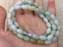 Load image into Gallery viewer, JadeLike 20in/508mm Certified Natural 3 Color Jadeite Emerald A Jade Handcarved Beads Bracelet-Necklace #06 with Gift Box