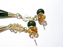 Load image into Gallery viewer, Certified Natural Jadeite Emerald A Jade Pair of Lucky Jade Earrings with Gift Box
