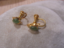 Load image into Gallery viewer, Certified Natural Jadeite Emerald A Jade HandCarved Pair of Lucky Jade Earrings with Gift Box