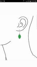 Load image into Gallery viewer, Certified Natural Jadeite Emerald A Jade HandCarved Pair of Leaf Jade Earrings with Gift Box