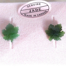 Load image into Gallery viewer, Certified Natural Jadeite Emerald A Jade HandCarved Pair of Lucky Maple Leaf Jade Stud Earrings with Gift Box