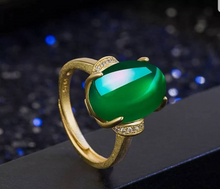 Load image into Gallery viewer, 10% OFF- Certified Natural Emerald A*Jade Handcrafted Lucky Green Jade Pendant-Gold 925 Sterling Silver (Free Size)
