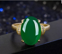 Load image into Gallery viewer, 10% OFF- Certified Natural Emerald A*Jade Handcrafted Lucky Green Jade Pendant-Gold 925 Sterling Silver (Free Size)