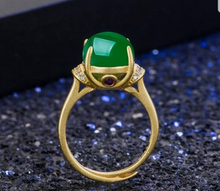 Load image into Gallery viewer, 10% OFF- Certified Natural Emerald A*Jade Handcrafted Lucky Green Jade Pendant-Gold 925 Sterling Silver (Free Size)