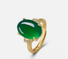 Load image into Gallery viewer, 10% OFF- Certified Natural Emerald A*Jade Handcrafted Lucky Green Jade Pendant-Gold 925 Sterling Silver (Free Size)