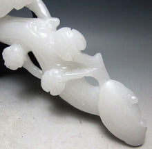 Load image into Gallery viewer, 10''Height-Chinese Genuine Natural White Jade Hand-Carved Lingzhi &amp; Ruyi Statue (Large)