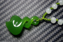 Load image into Gallery viewer, Certified Natural Green Hetain Jade HandCarved Spiral Pendant