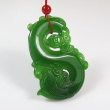 Load image into Gallery viewer, Certified Natural Green Hetain Jade HandCarved Phoenix Pendant