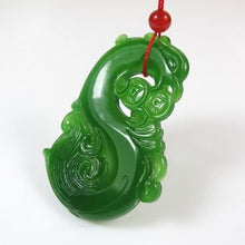 Load image into Gallery viewer, Certified Natural Green Hetain Jade HandCarved Phoenix Pendant