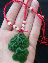 Load image into Gallery viewer, Certified Natural Green Hetain Jade HandCarved Flower Pendant