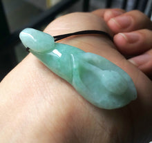Load image into Gallery viewer, 10% OFF on Sale- Certified Natural Icy Green Jadeite Emerald Jade Orchid Pendant "Grade A"