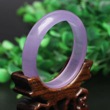 Load image into Gallery viewer, 10% OFF on Sales- 56/ 58/ 60/ 62 mm-Certified Natural Purple Icy Jadeite Emerald Jade tablets Bracelet Bangle《Grade A》