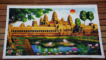 Load image into Gallery viewer, 10% OFF on Sales- 64.96'' L-Genuine Trussence Cross Stitch Handmade Angkor Wat Temple Painting (165 cm x 95 cm)
