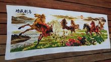 Load image into Gallery viewer, 10% OFF on Sales- 66.53'' L-Genuine Trussence Cross Stitch Handmade Lucky Horses Painting (169 cm x 64 cm)