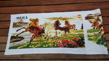 Load image into Gallery viewer, 10% OFF on Sales- 66.53'' L-Genuine Trussence Cross Stitch Handmade Lucky Horses Painting (169 cm x 64 cm)
