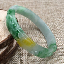 Load image into Gallery viewer, 10% OFF- 58/59/60 mm Certified Natural Ice Jadeite Emerald Jade Bracelet Bangle《Grade A》A-338